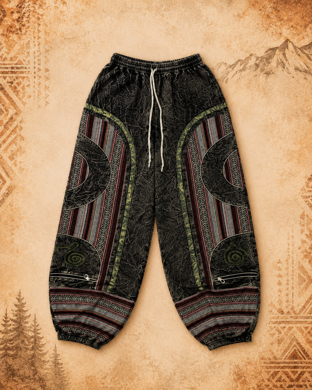 Mens 3rd Eye 100% Cotton Side Patchwork Pants