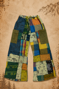 Mens 3rd Eye 100% Cotton Mushroom Patchwork Flares