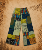 Mens 3rd Eye 100% Cotton Mushroom Patchwork Flares