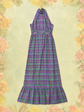 Original Vintage 1970's Plaid Purple Dress