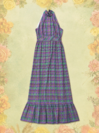 Original Vintage 1970's Plaid Purple Dress