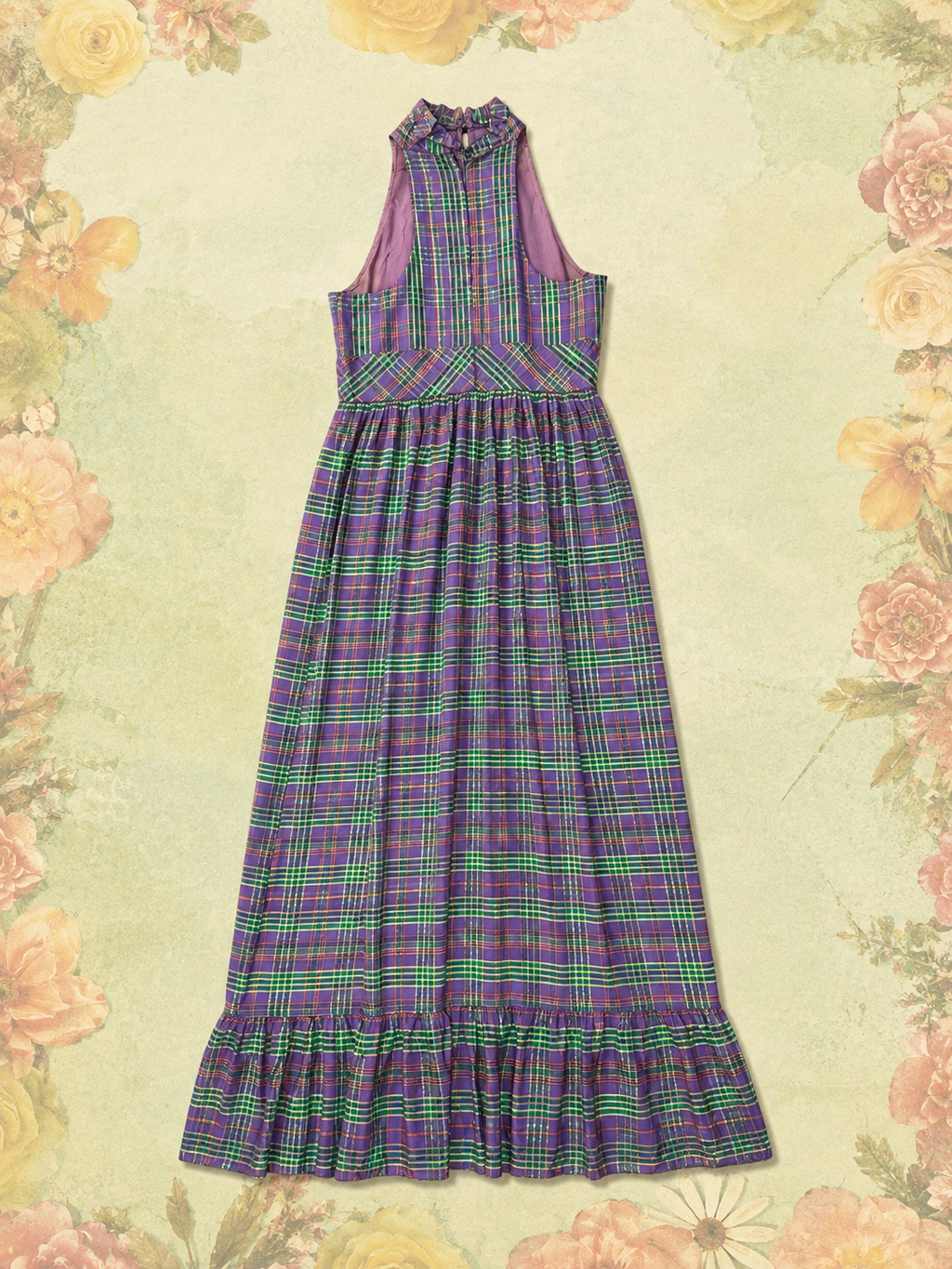 Original Vintage 1970's Plaid Purple Dress