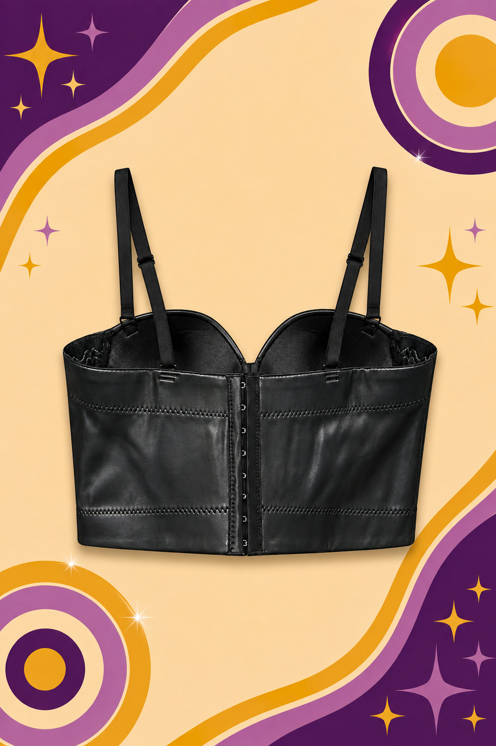 Faux 'Leather' Cropped Corset Top