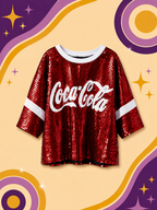 Sequin Red 'Coca Cola' T-Shirt Jersey