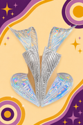 Futuristic Space Corset with Holographic Silver Detail