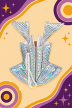 Futuristic Space Corset with Holographic Silver Detail