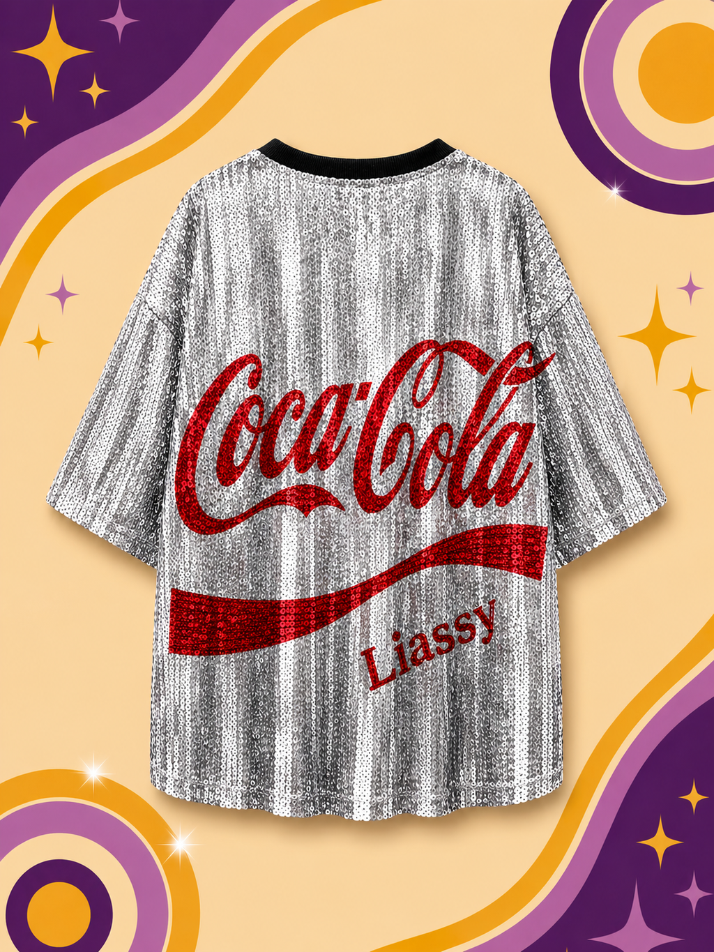 Sequin Silver 'Coca Cola' T-Shirt