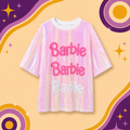 Sequin Holographic White 'Barbie' T-Shirt
