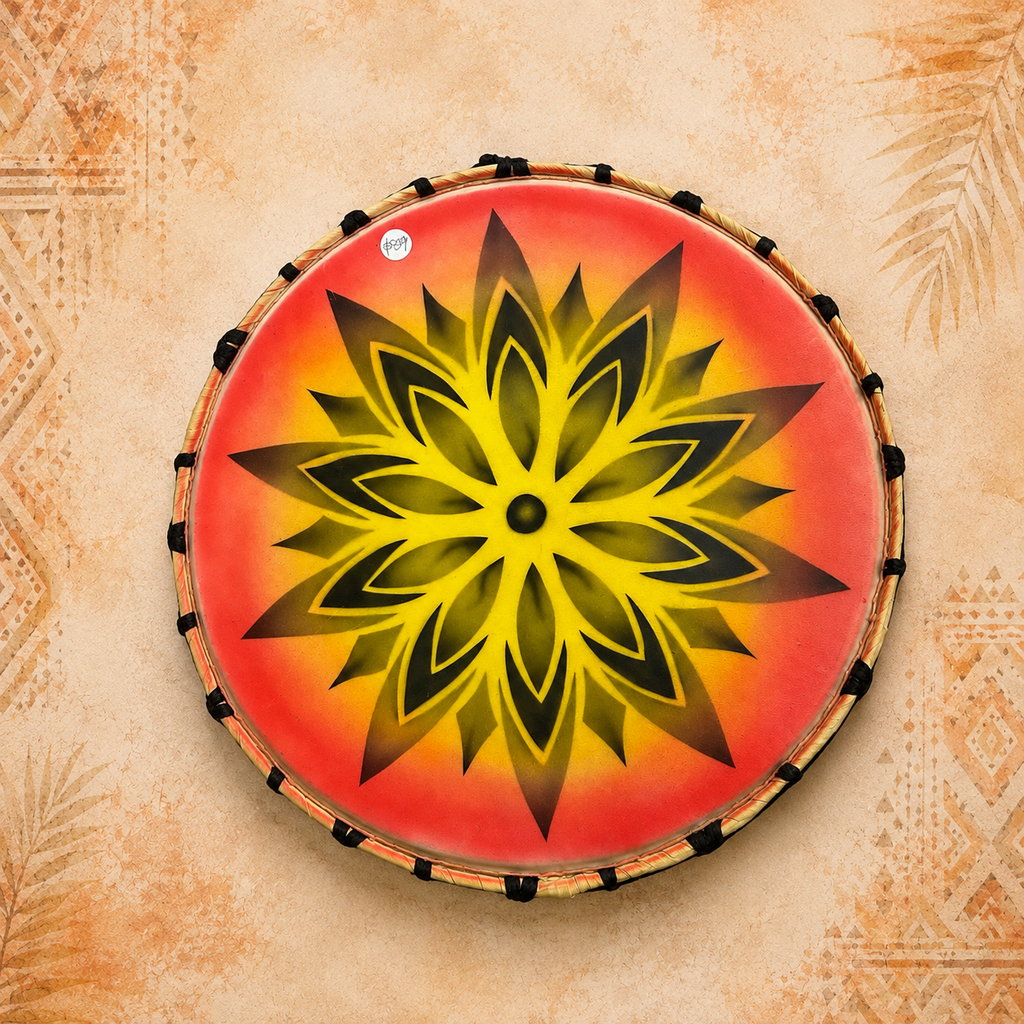 Large Round Hand Held Drum