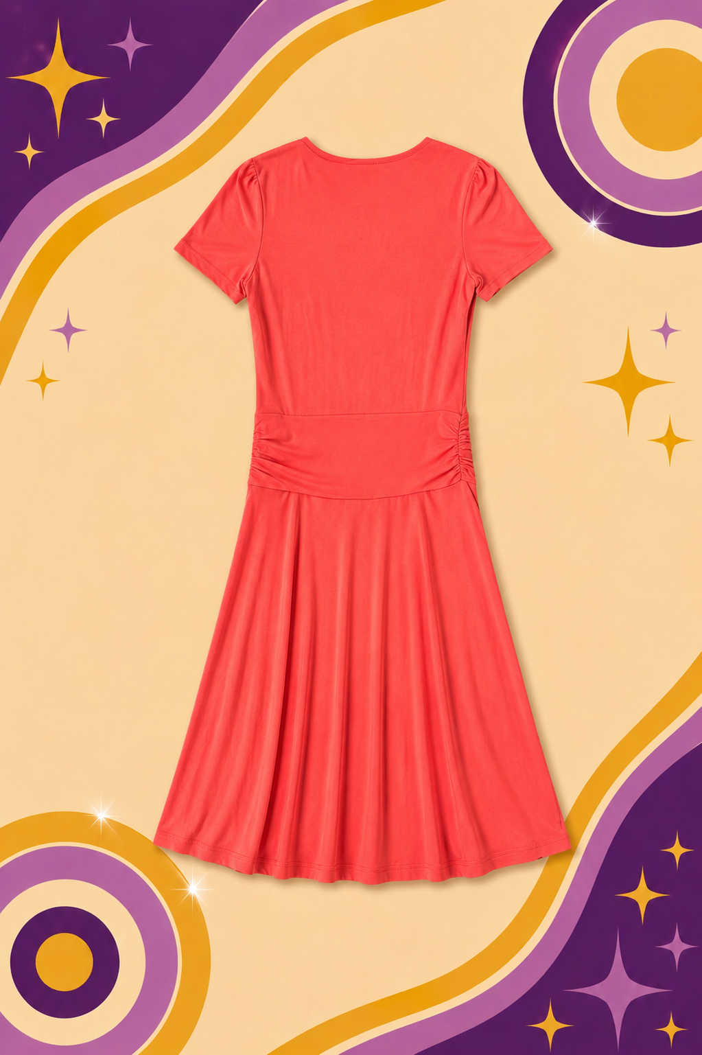 1990's Scandals Salmon Pink Wrap Dress