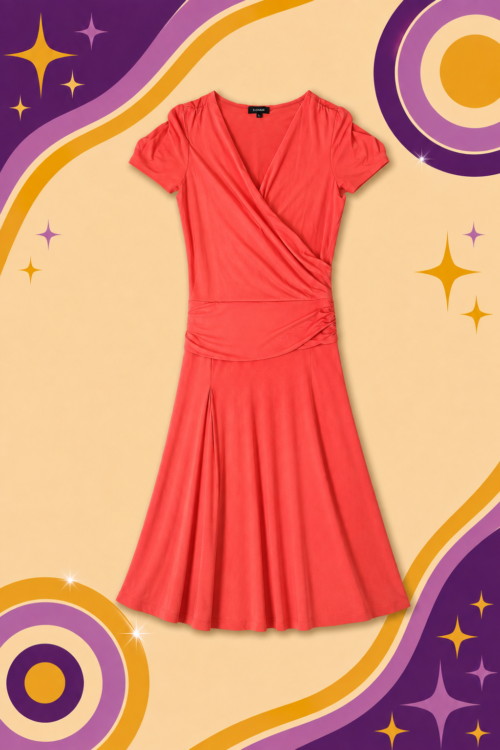 1990's Scandals Salmon Pink Wrap Dress