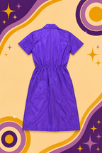 1980's Original Vintage Satin Purple Dress