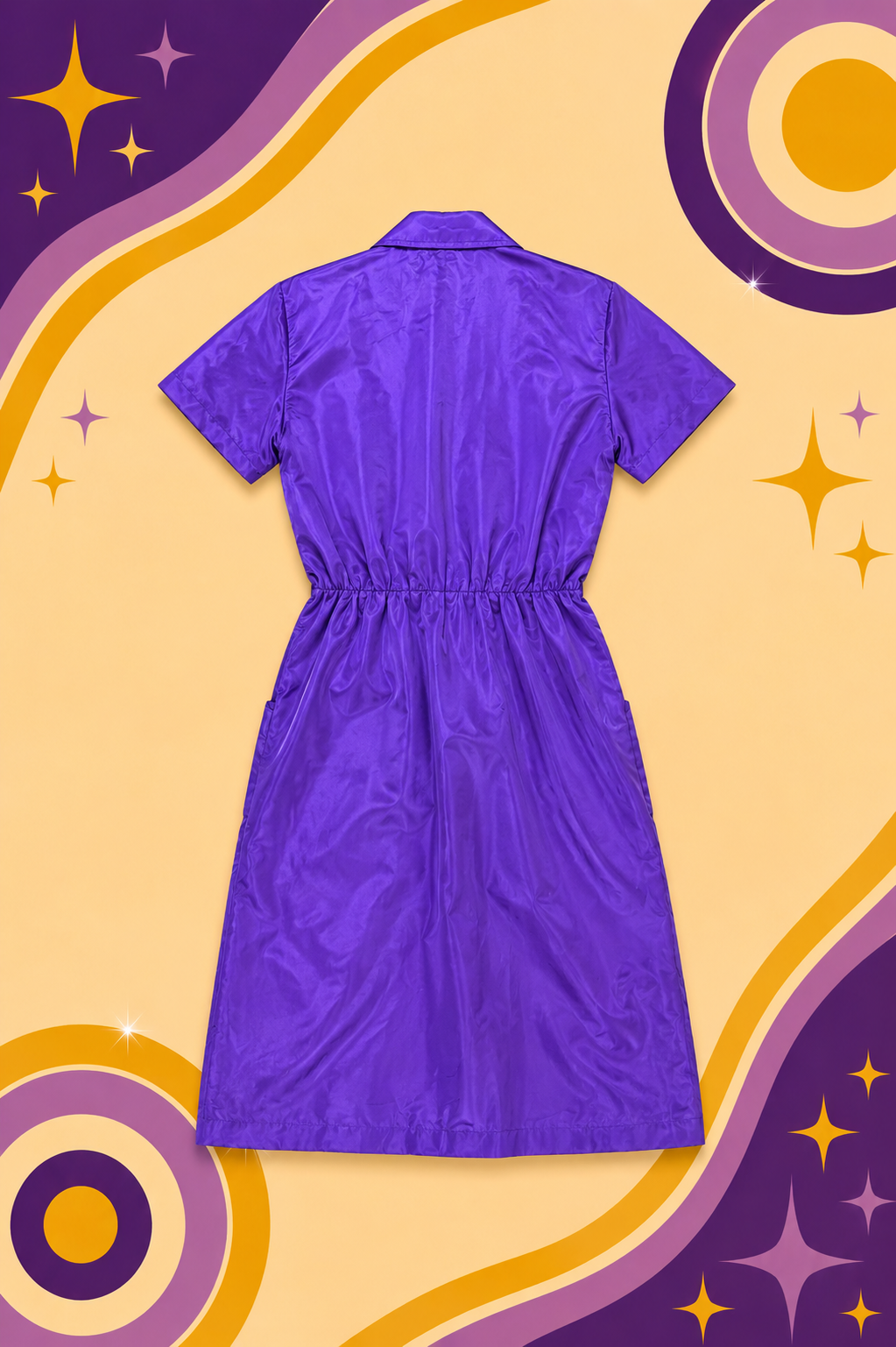 1980's Original Vintage Satin Purple Dress