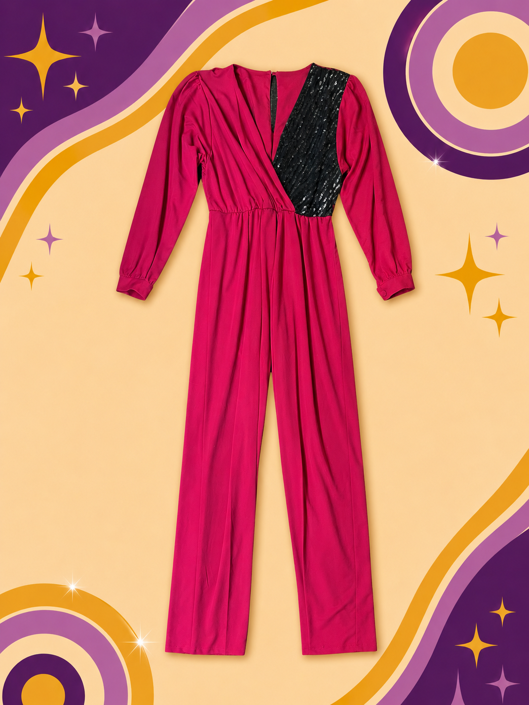 1980's Original Vintage Sishi Red Pantsuit