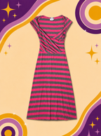 1990's Filo Stripe Pattern Tie Back Dress