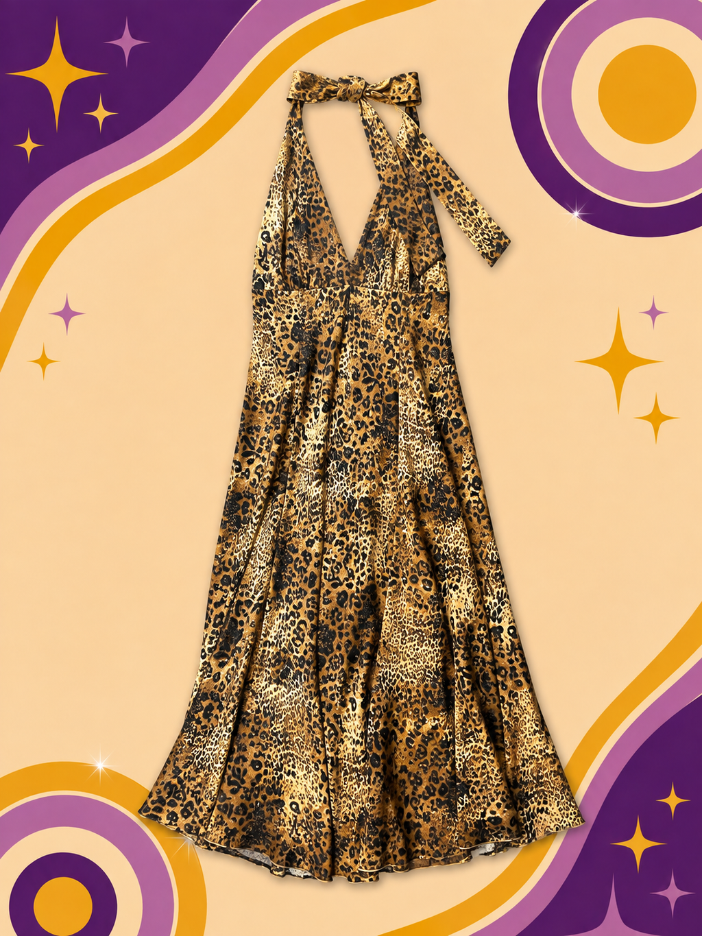 1990's/2000's Original Vintage Studi Baker Designer Leopard print Dress