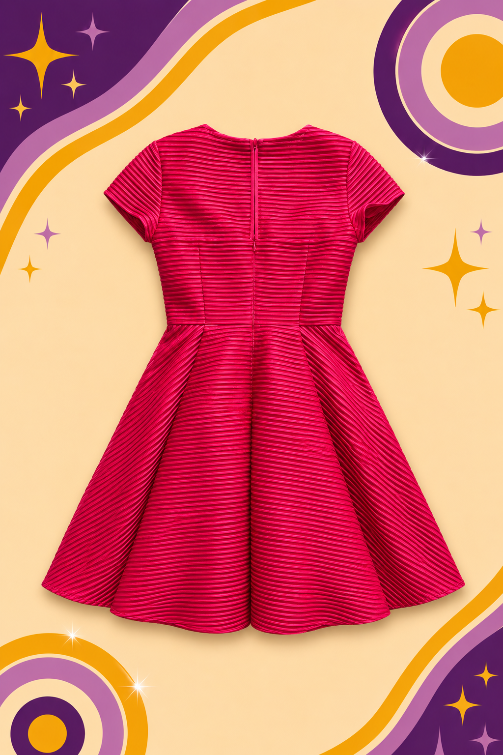 1950's Original Vintage Ted Baker Hot Pink Dress