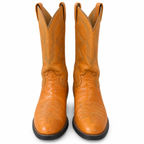 Genuine Leather Tony Lama Cowboy Boot M9 Caramel Brown With Blue Stitching