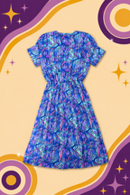 1980's Original Vintage Styled By Tosol 'David' Colourful Pleated Dress