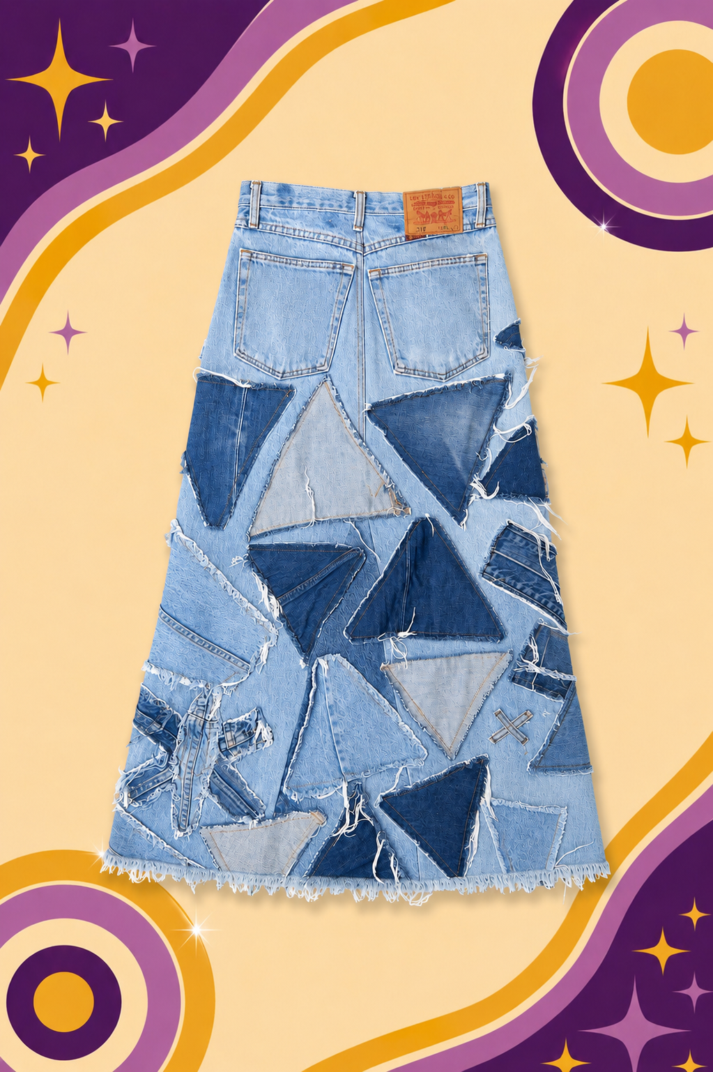 Upcycled Levi's 516 Denim Maxi Skirt