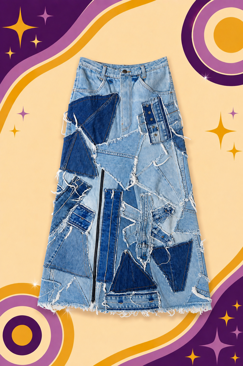 Upcycled Levi's 516 Denim Maxi Skirt