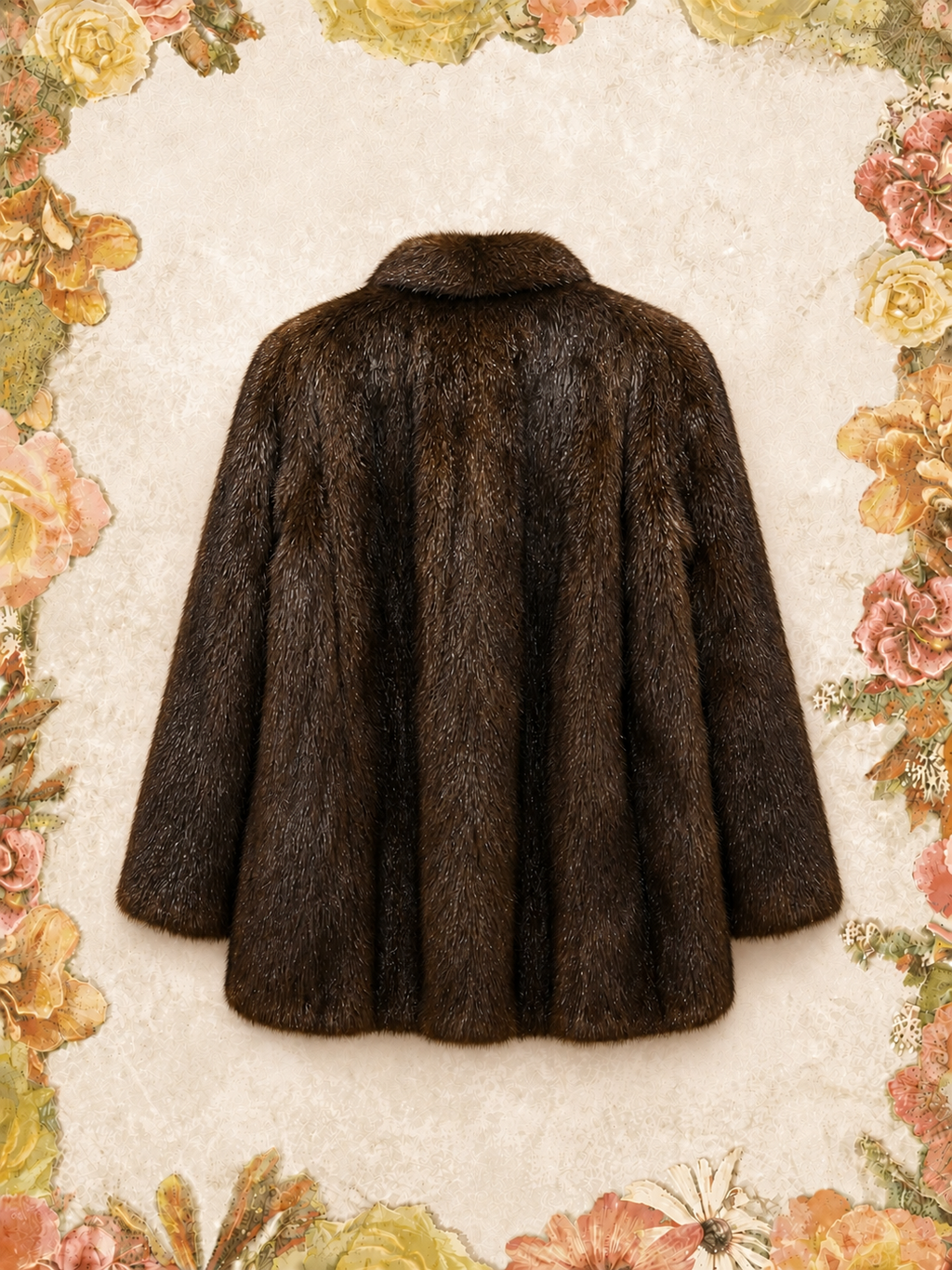 Vintage Genuine Fur Coat Dark Brown