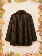 Vintage Genuine Fur Coat Dark Brown