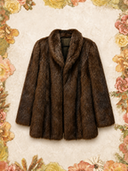 Vintage Genuine Fur Coat Dark Brown