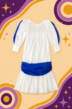 1980's Original Vintage Handmade Taffeta White Dress