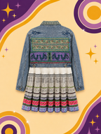 Upcycled Denim Jacket Funnies Vintage High Low Style