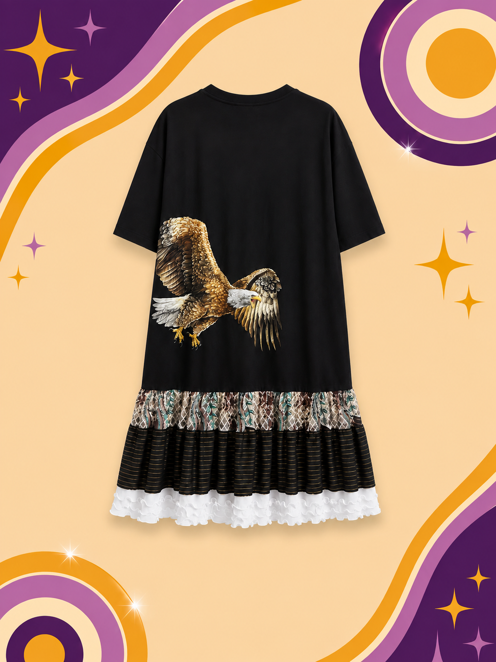 Upcycled Vuntaken Sequin Eagle Dress