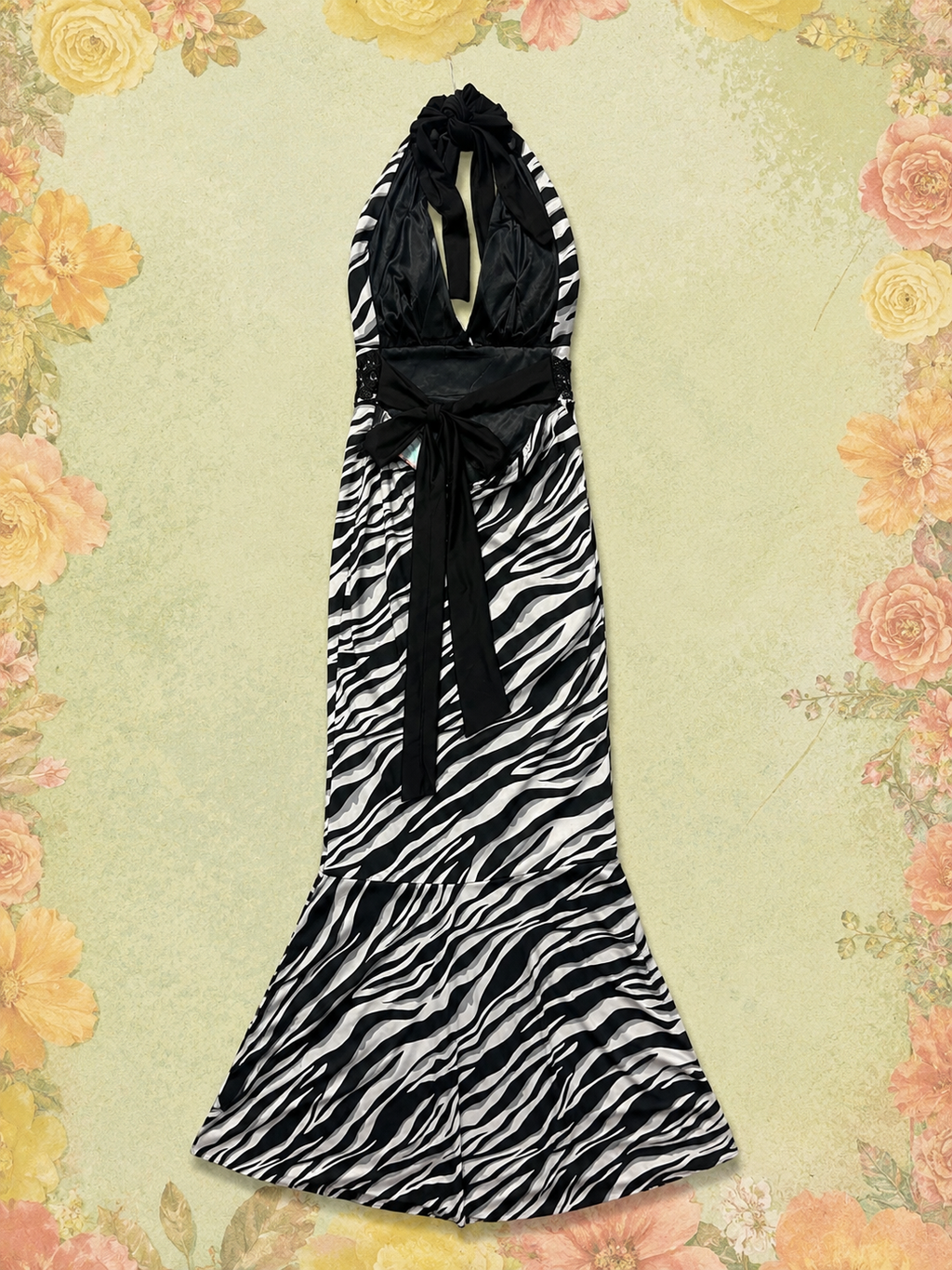 1990's/2000's Original Vintage Zebra Print Gown