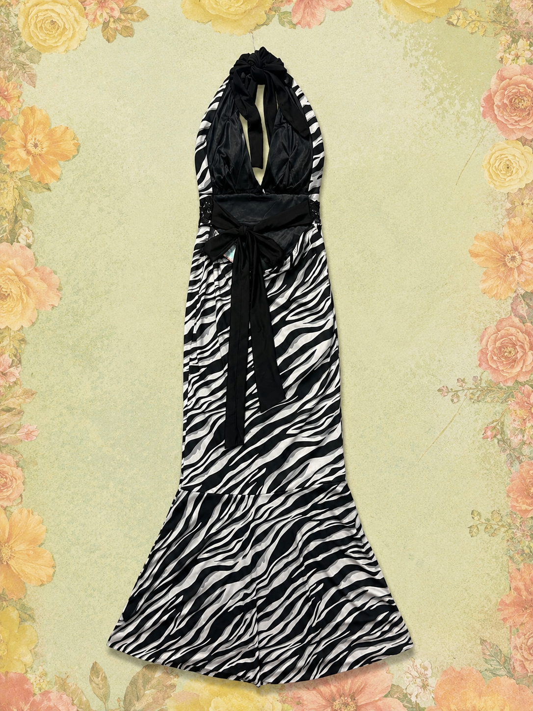 1990's/2000's Original Vintage Zebra Print Gown