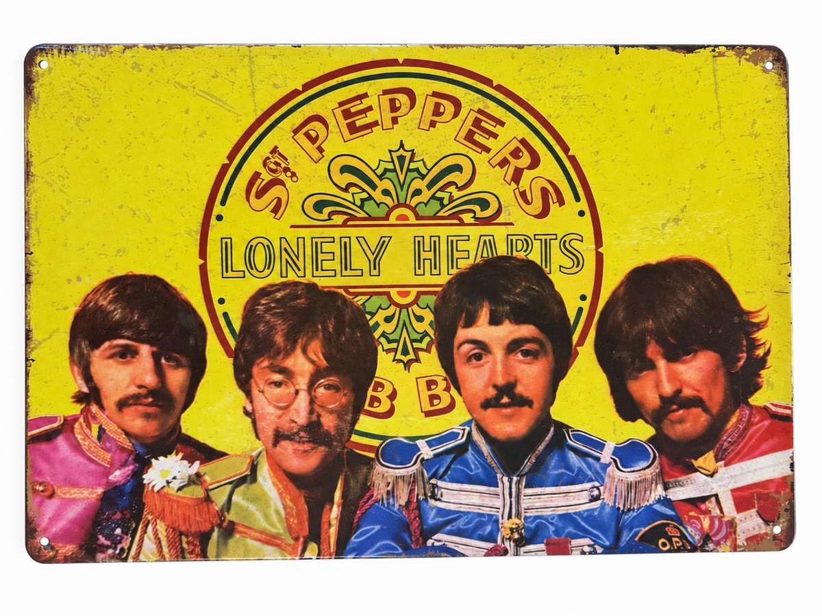Beatles Lonely Hearts Tin Sign