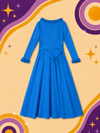 1970's Original Vintage Kenwell Blue Maxi Dress