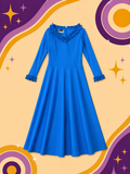 1970's Original Vintage Kenwell Blue Maxi Dress