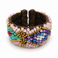 Handmade Woven Bracelet With Beaded Detailing (Multicolour)
