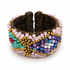 Handmade Woven Bracelet With Beaded Detailing (Multicolour)