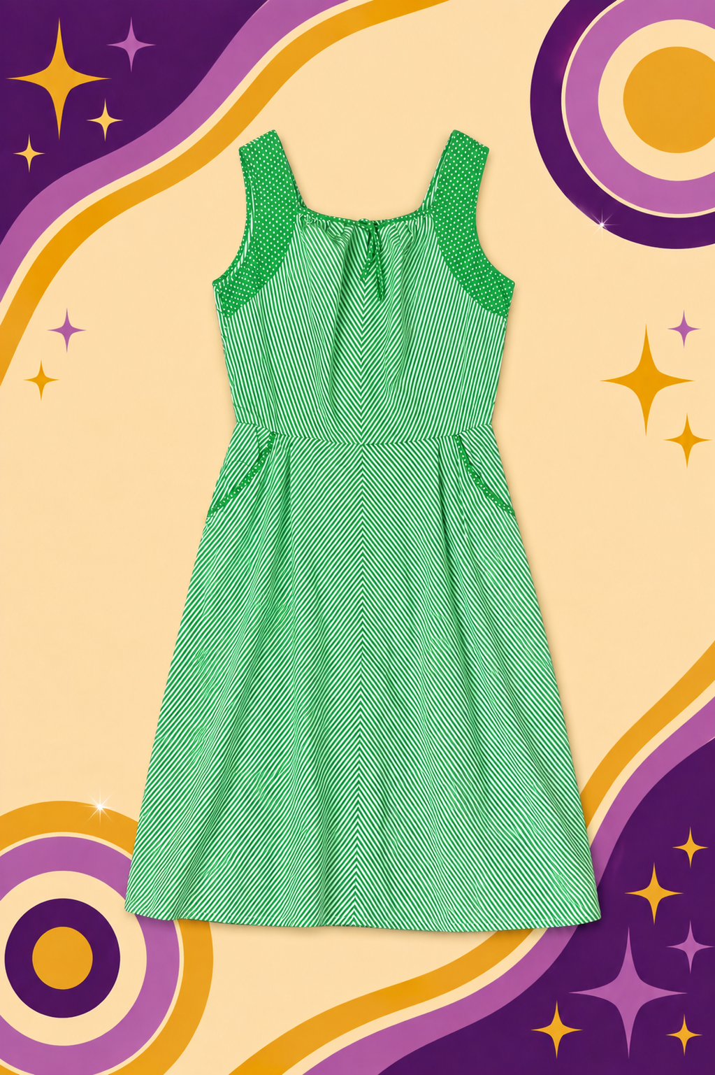 1970's Handmade Original Vintage Picnic Dress
